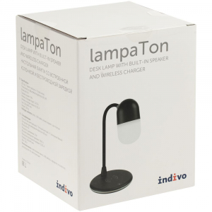 Лампа с колонкой и беспроводной зарядкой lampaTon, белая - купить оптом