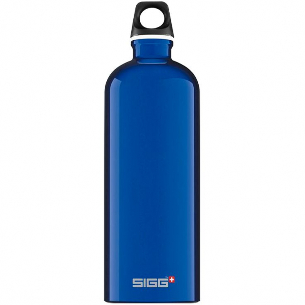 Бутылка для воды Traveller 1000, синяя - купить оптом