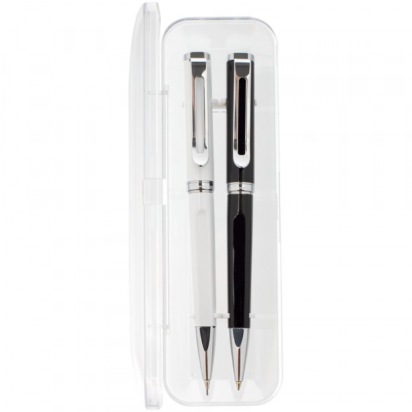 Набор Phase: ручка и карандаш, черный с белым - купить оптом