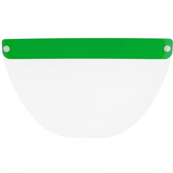 Прозрачный экран для лица Barrier, немедицинский, с зеленой лентой - купить оптом