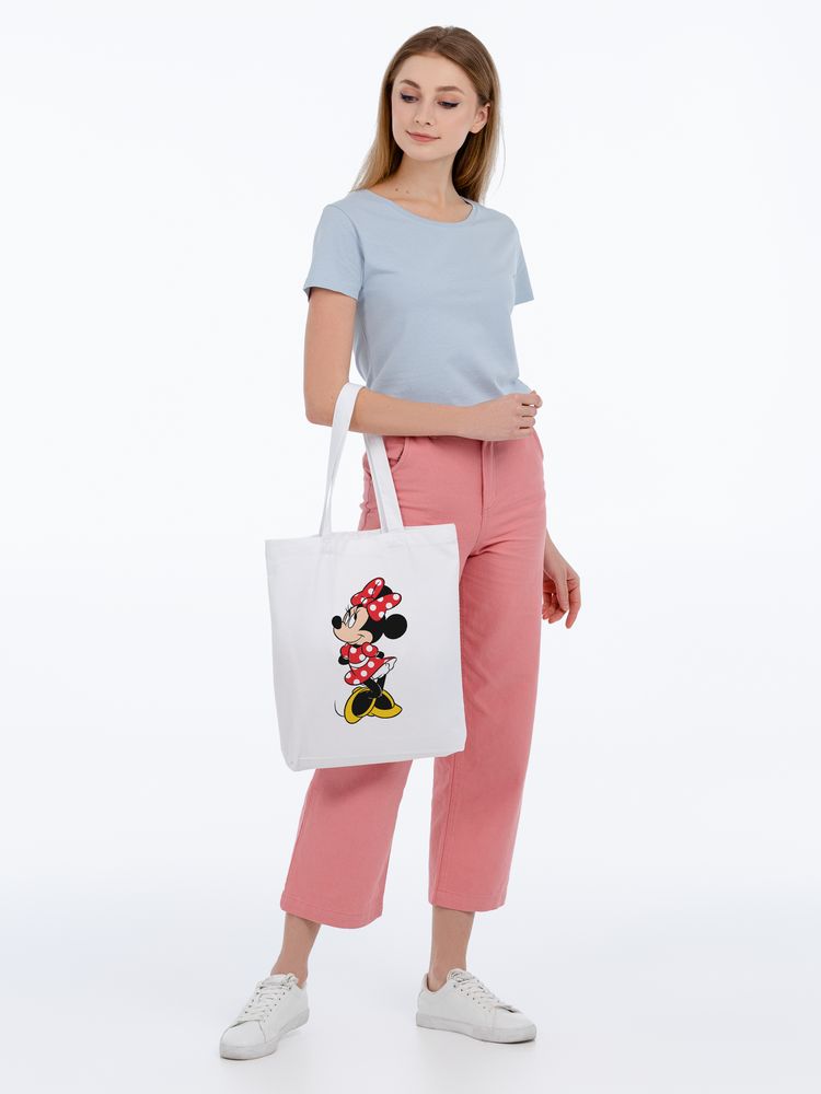 Холщовая сумка «Минни Маус. Jolly Girl», белая - купить оптом