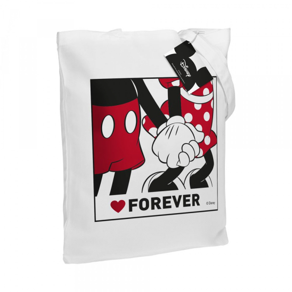Холщовая сумка «Микки и Минни. Love Forever», белая - купить оптом