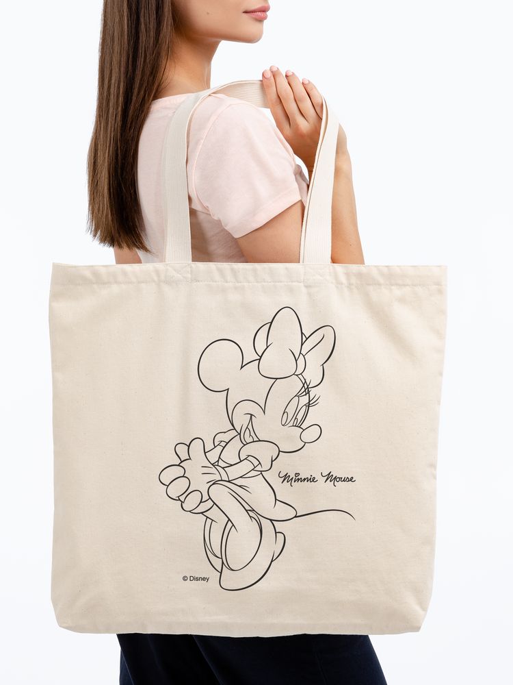 Холщовая сумка «Минни Маус. Lovely», неокрашенная - купить оптом