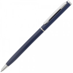 Блокнот Magnet Chrome с ручкой, черный с синим, фото 6
