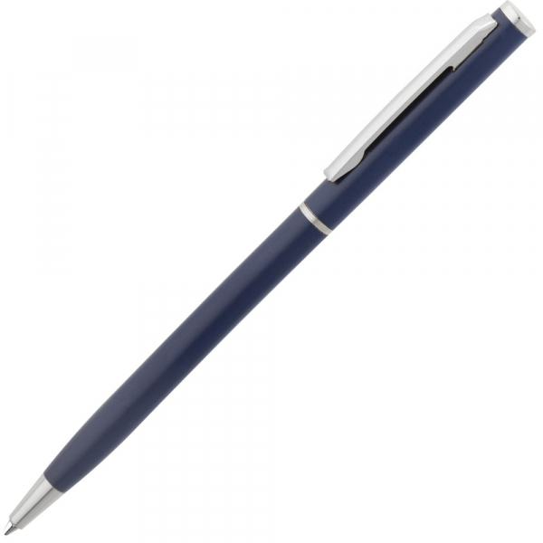 Блокнот Magnet Chrome с ручкой, черный с синим - купить оптом