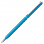 Блокнот Magnet Chrome с ручкой, черный с голубым, фото 6