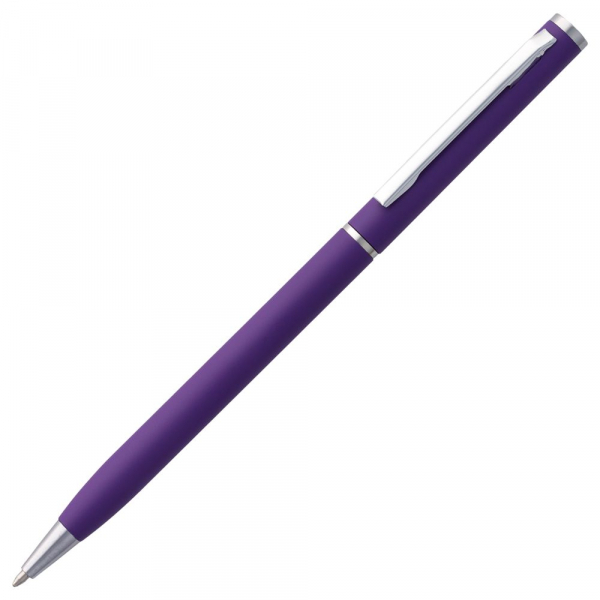 Блокнот Magnet Chrome с ручкой, черный с фиолетовым - купить оптом