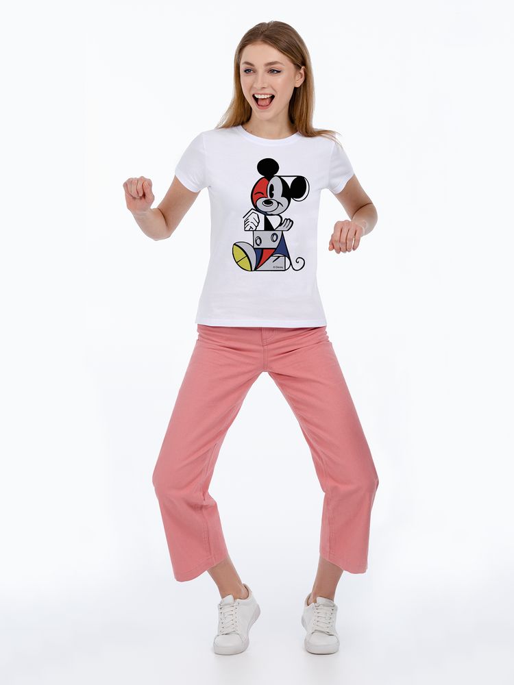 Футболка женская «Микки Маус. Picasso Style», белая - купить оптом