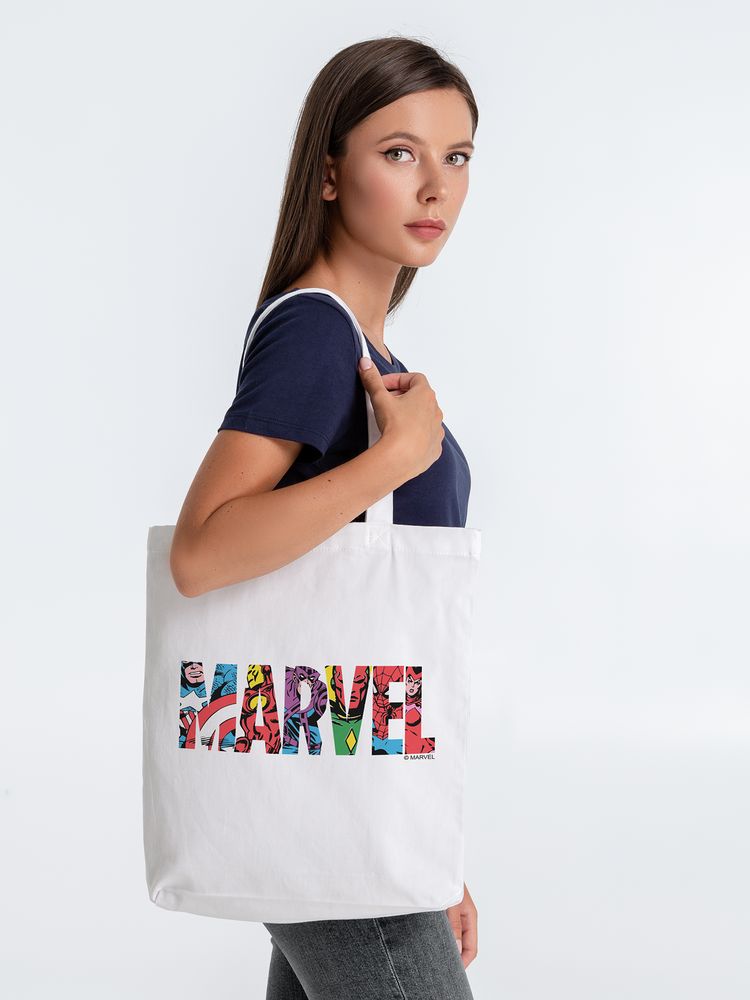 Холщовая сумка Marvel Avengers, белая - купить оптом