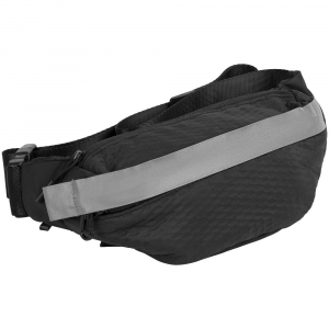 Поясная сумка tagBag со светоотражающим элементом, черная - купить оптом