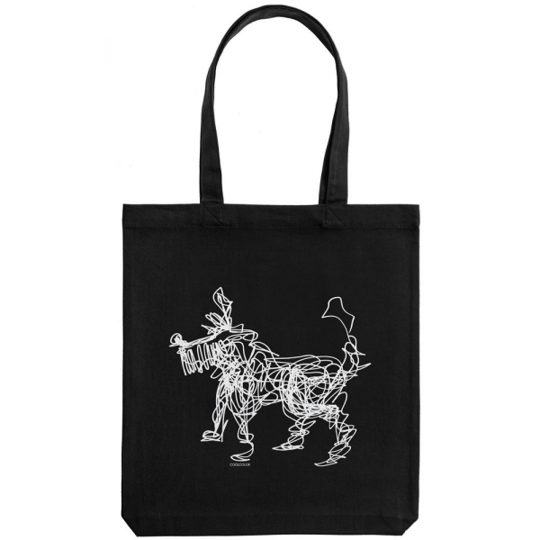 Холщовая сумка «Собака Каляка», черная - купить оптом