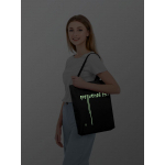 Холщовая сумка «Проливной свет» со светящимся принтом, черная, фото 3