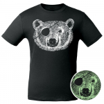 Футболка «Медведь-пират» со светящимся принтом, черная, фото 2