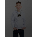 Толстовка с капюшоном детская «Угу» со светящимся принтом, белая, фото 3