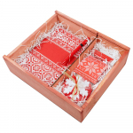 Коробка деревянная «Скандик», большая, красная, фото 1