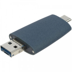 Флешка Pebble Universal, USB 3.0, серо-синяя, 32 Гб, фото 4