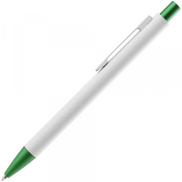 Ручка шариковая Chromatic White, белая с зеленым - купить оптом
