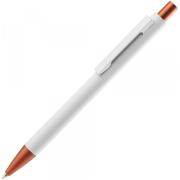 Ручка шариковая Chromatic White, белая с оранжевым - купить оптом