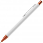 Ручка шариковая Chromatic White, белая с оранжевым, фото 1