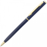 Блокнот Magnet Gold с ручкой, черный с синим, фото 6