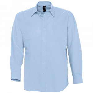 Рубашка мужская с длинным рукавом Boston, голубая - купить оптом