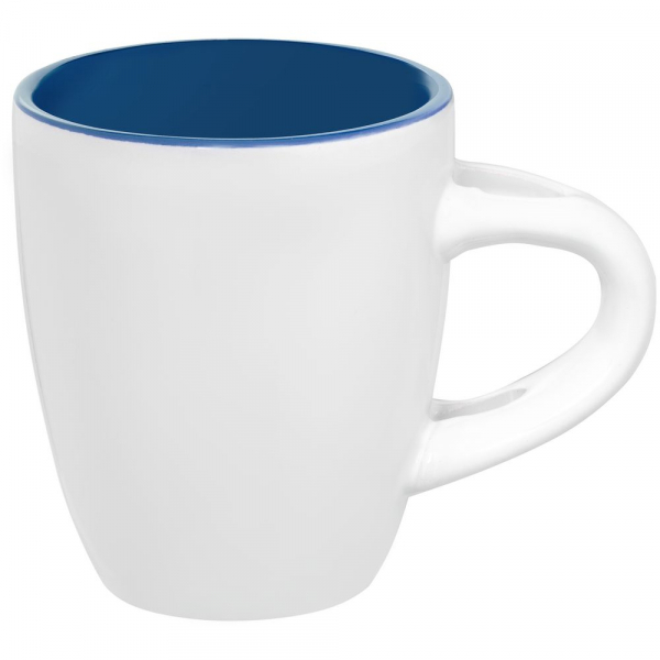 Кофейная кружка Pairy с ложкой, синяя с белой - купить оптом