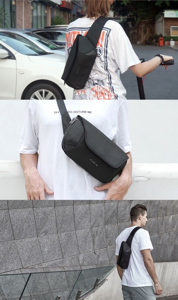 Наплечная сумка ClickSling, черная - купить оптом