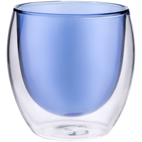 Стакан с двойными стенками Glass Bubble, синий - купить оптом