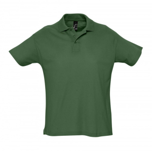 Рубашка поло мужская Summer 170, темно-зеленая - купить оптом