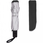 Зонт-наоборот складной Silvermist, черный с серебристым, фото 4