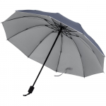 Зонт-наоборот складной Silvermist, темно-синий с серебристым