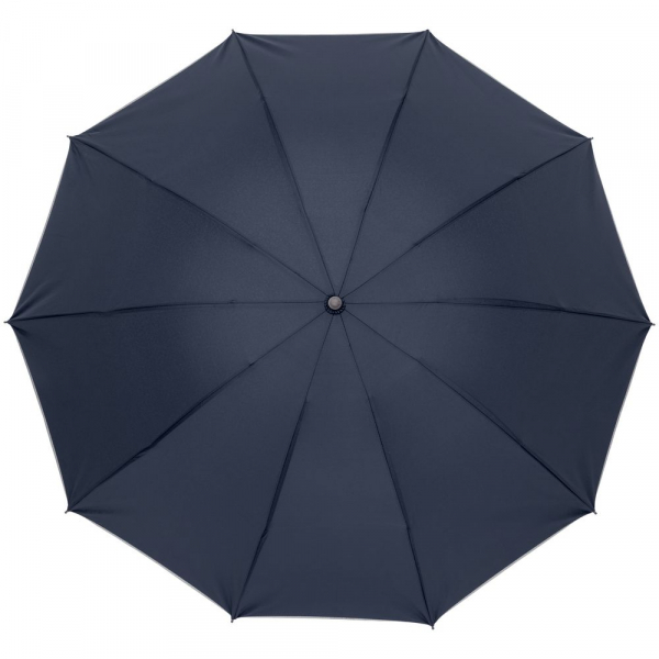 Зонт-наоборот складной Silvermist, темно-синий с серебристым - купить оптом