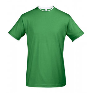 Футболка мужская с контрастной отделкой Madison 170, ярко-зеленый/белый - купить оптом