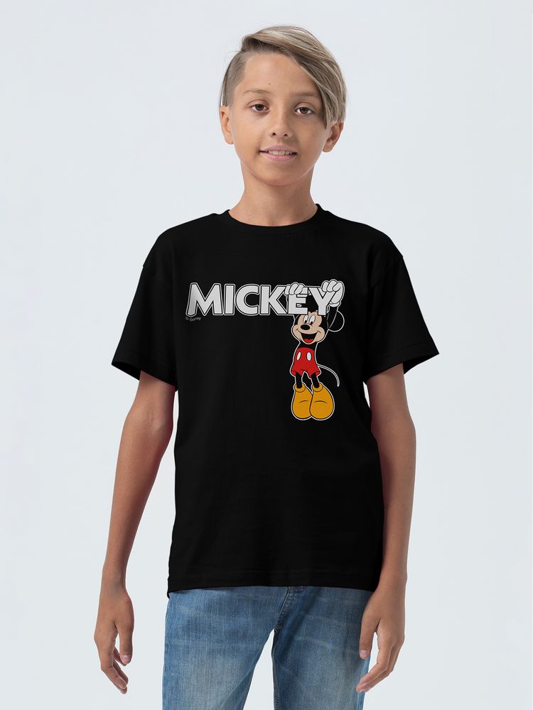 Футболка детская Mickey, черная - купить оптом