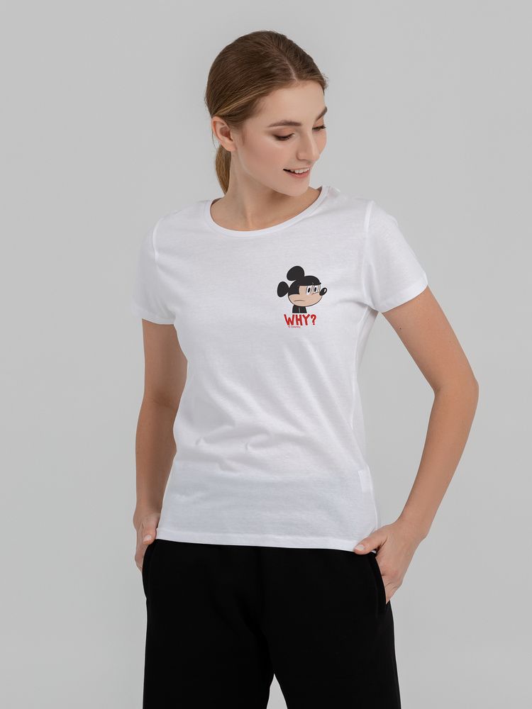 Футболка женская Minnie. Why?, белая - купить оптом