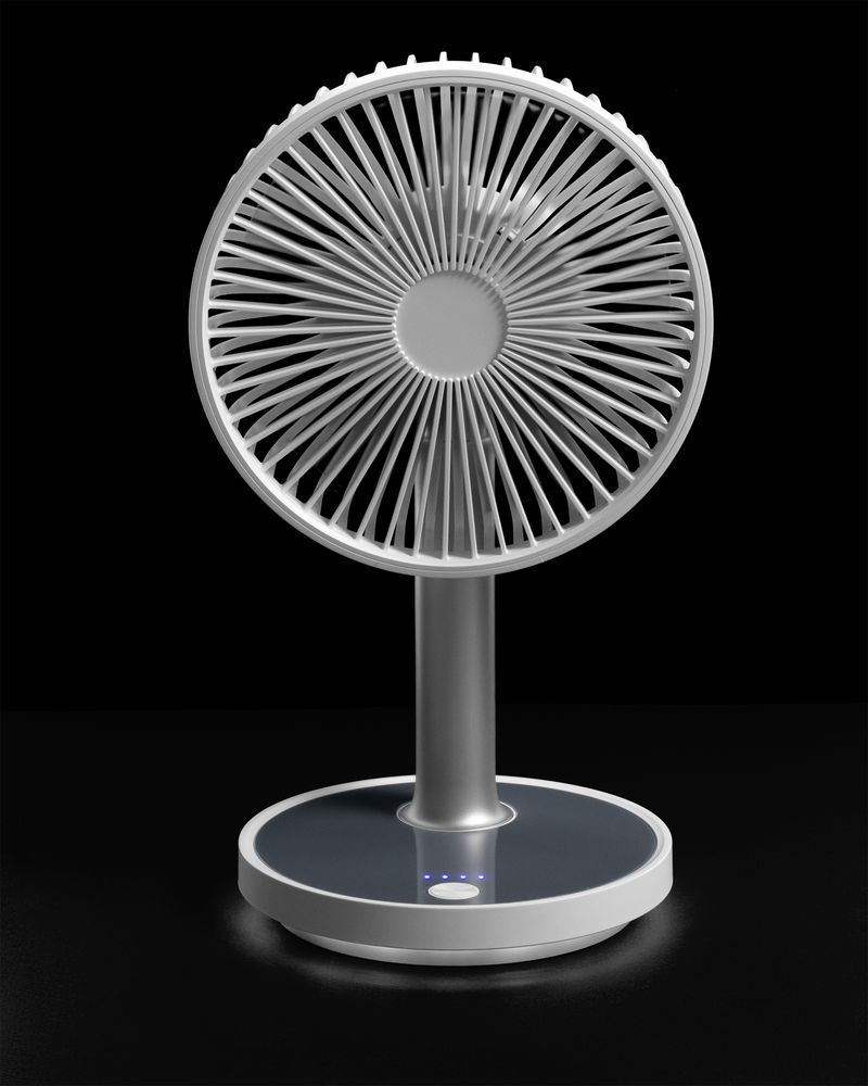 Настольный беспроводной вентилятор с подсветкой inBreeze, белый c серым - купить оптом