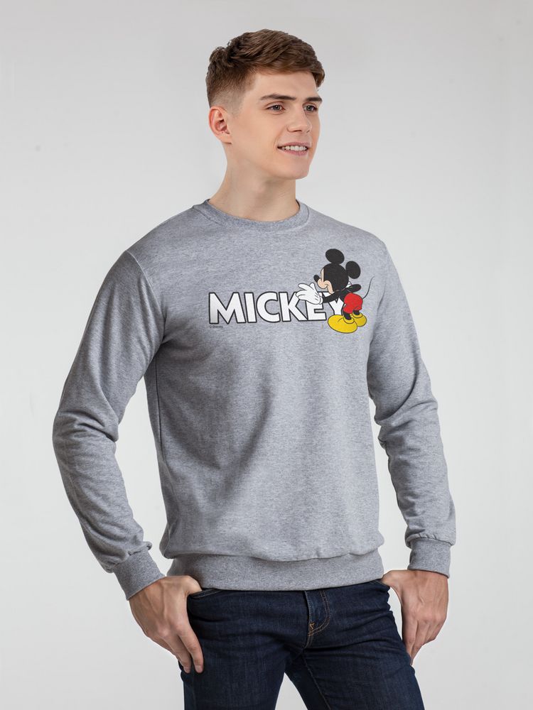 Свитшот Mickey Mouse, серый меланж - купить оптом