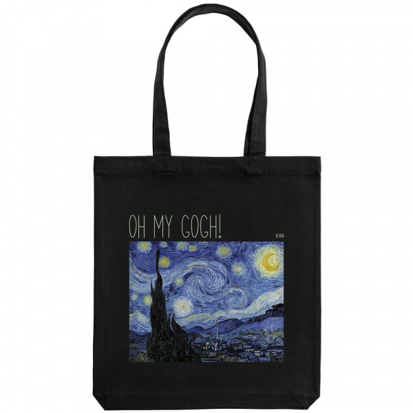 Холщовая сумка «Oh my Gogh!», черная - купить оптом
