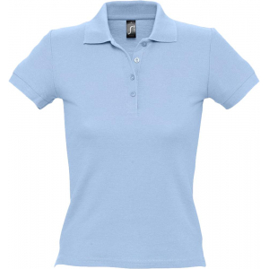 Рубашка поло женская People 210, голубая - купить оптом