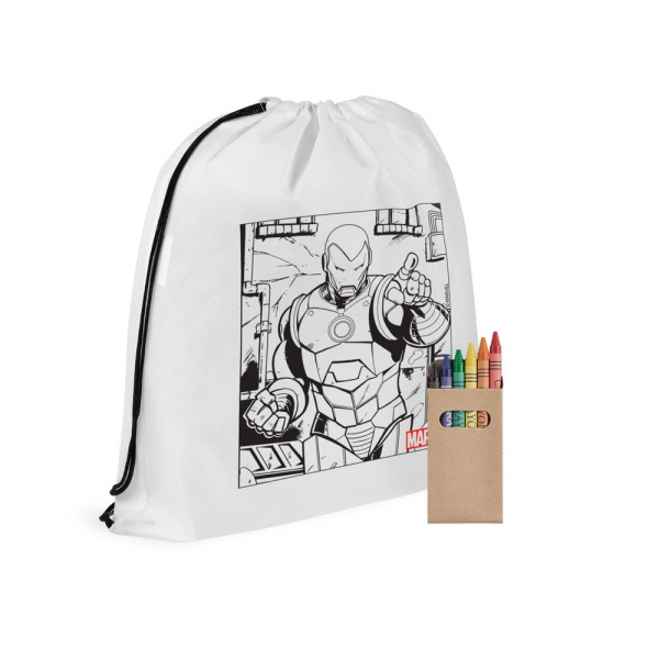 Рюкзак-раскраска с мелками Iron Man, белый - купить оптом