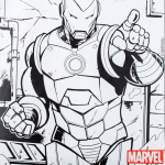 Рюкзак-раскраска с мелками Iron Man, белый, фото 2