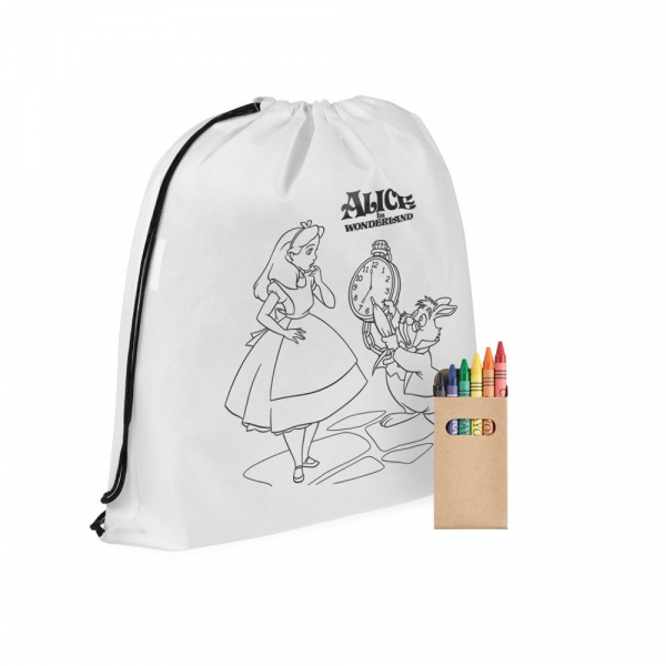 Рюкзак-раскраска с мелками «Алиса в стране чудес», белый - купить оптом