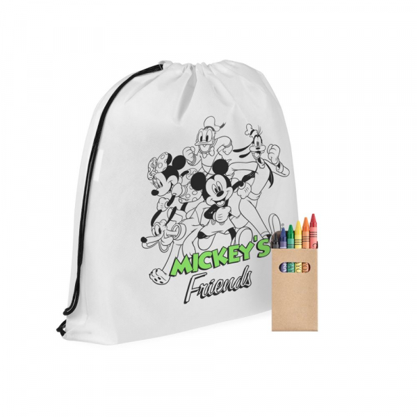 Рюкзак-раскраска с мелками Mickey's Friends, белый - купить оптом