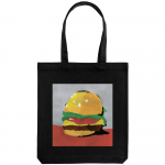 Холщовая сумка «Гамбургер», черная, фото 1