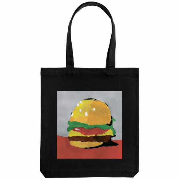Холщовая сумка «Гамбургер», черная - купить оптом