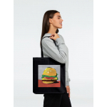Холщовая сумка «Гамбургер», черная, фото 2