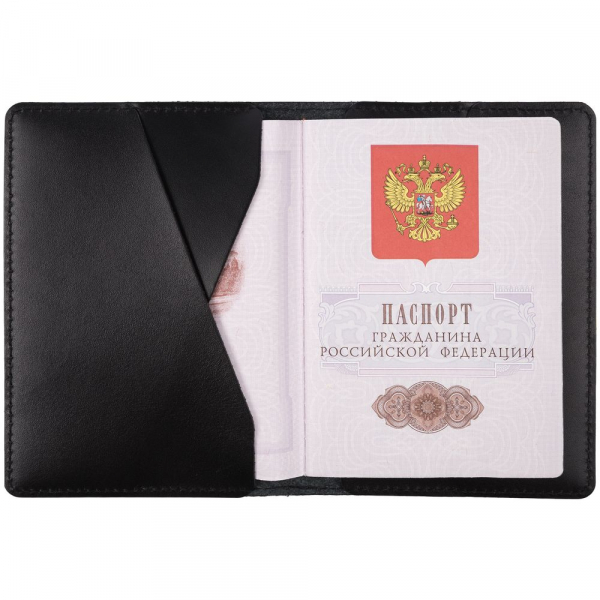 Обложка для паспорта inStream, черная - купить оптом
