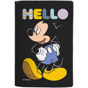 Обложка для паспорта Hello Mickey, черная - купить оптом