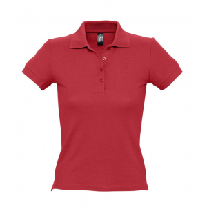 Рубашка поло женская People 210, красная - купить оптом