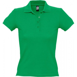 Рубашка поло женская People 210, ярко-зеленая - купить оптом